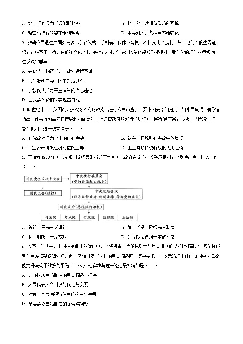 安徽省县中联盟2025-2026学年高二上学期10月联考历史试题（b卷）（原卷版）第2页