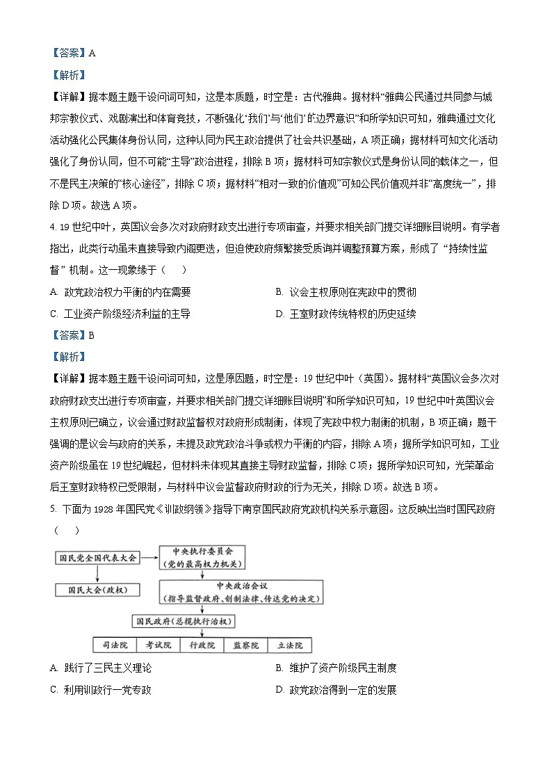 安徽省县中联盟2025-2026学年高二上学期10月联考历史试题（b卷） Word版含解析第3页