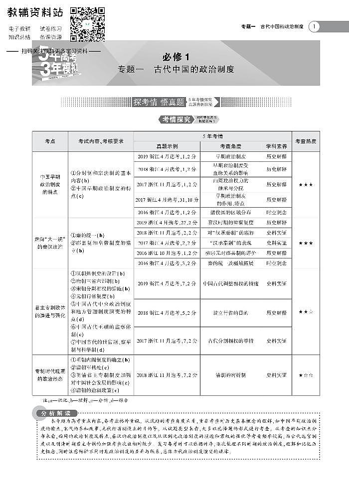 《5年高考3年模拟》A版历史浙江版第1页