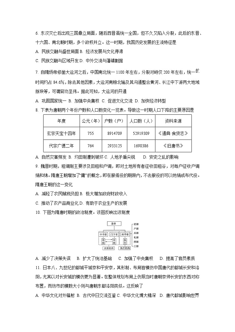 【历史】河北省保定市部分学校2025-2026学年高一上学期10月月考试题（学生版）第2页