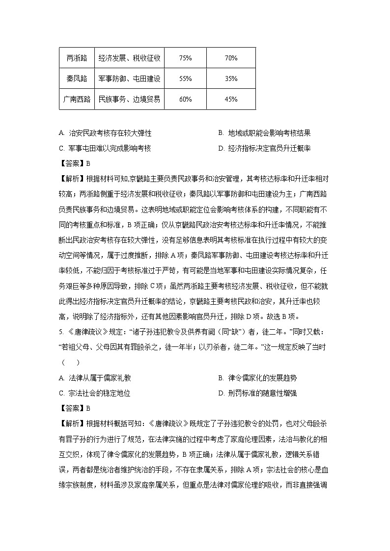 【历史】吉林省吉林市2025-2026学年高二上学期期中考试试卷（解析版）第3页
