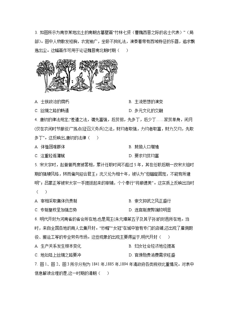 2025~2026学年湖北省部分学校高三（上）10月联考历史试题（学生版）第2页