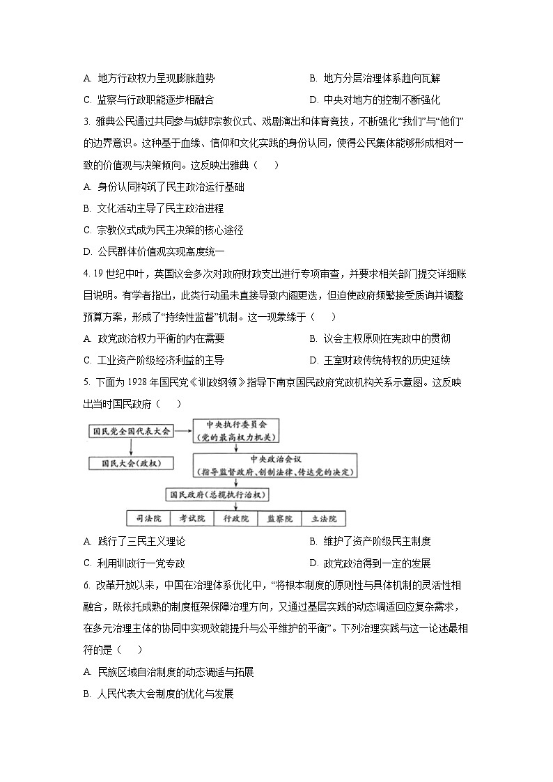 2025~2026学年安徽省县中联盟高二（上）10月月考（b卷）历史试题（学生版）第2页