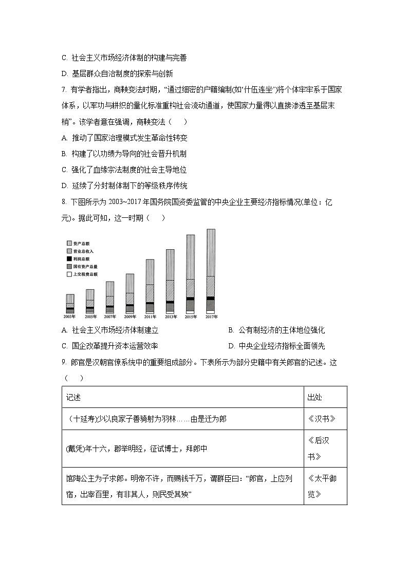 2025~2026学年安徽省县中联盟高二（上）10月月考（b卷）历史试题（学生版）第3页