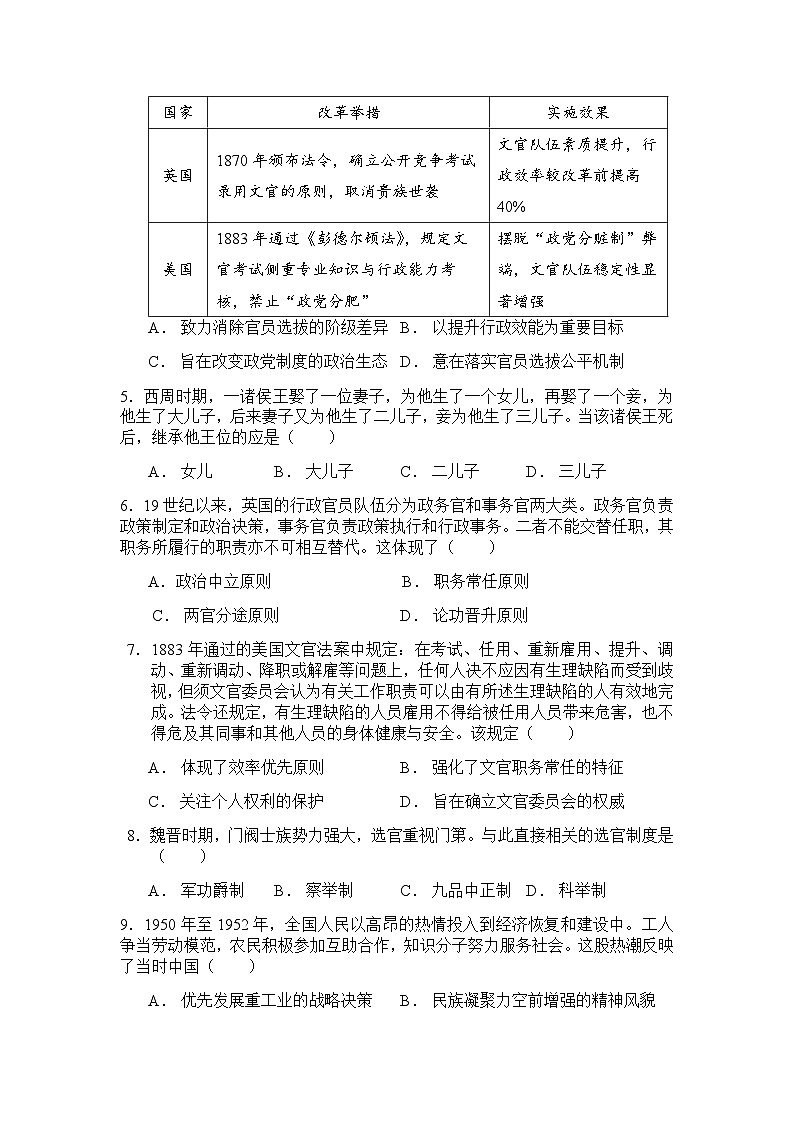 河南省周口市扶沟县高级中学2025-2026学年高二上学期快班10月月考历史A卷（含解析）第2页