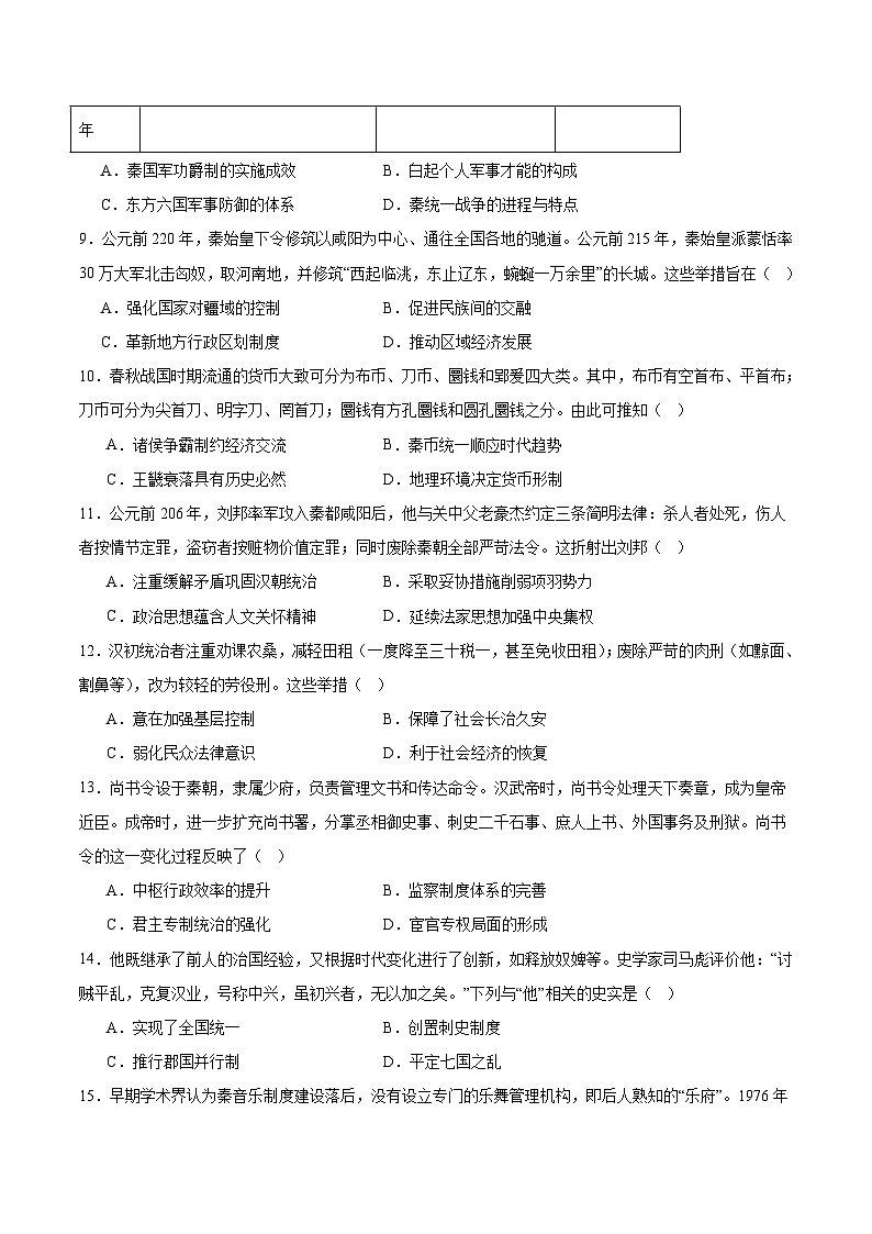 广东省深圳市联盟校2025-2026学年高一上学期期中考试历史试卷（Word版附答案）第3页