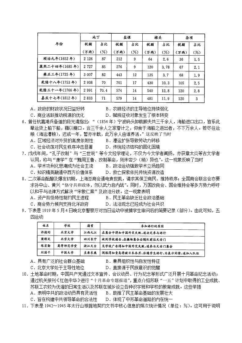 河南省中原名校联盟2026届高三上学期11月质量检测历史试卷（含解析）第2页