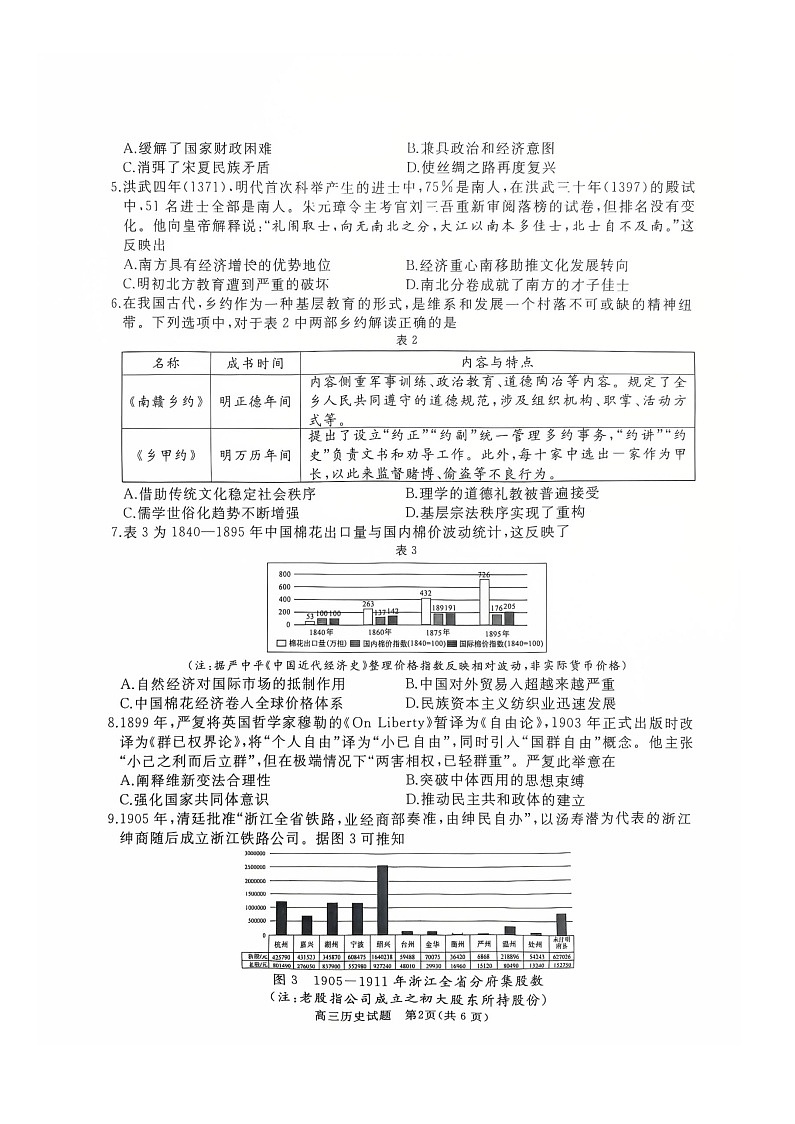 山东省枣庄市滕州市2025-2026学年高三上学期11月期中考试历史试卷第2页