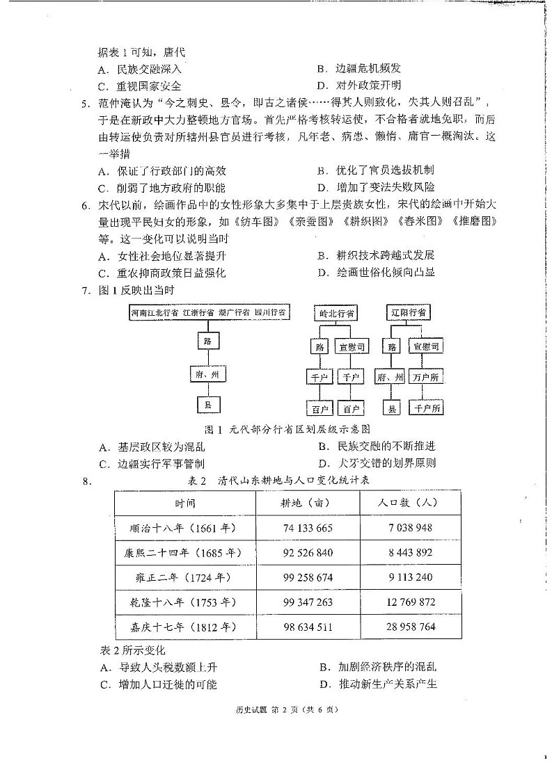 四川省成都市蓉城名校联盟2025-2026学年高三上学期11月考试历史试卷第2页