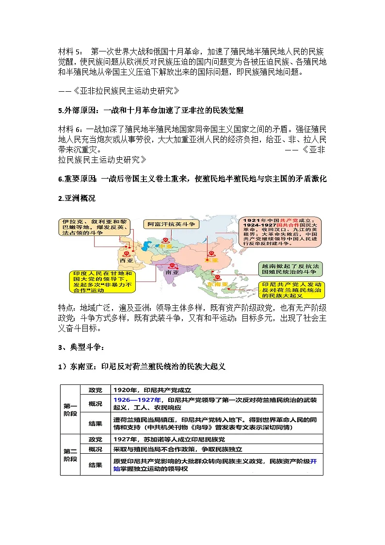 部编人教版高中历史 中外历史纲要（下）第16课：《亚非拉民族民主运动的高涨》教学设计第3页