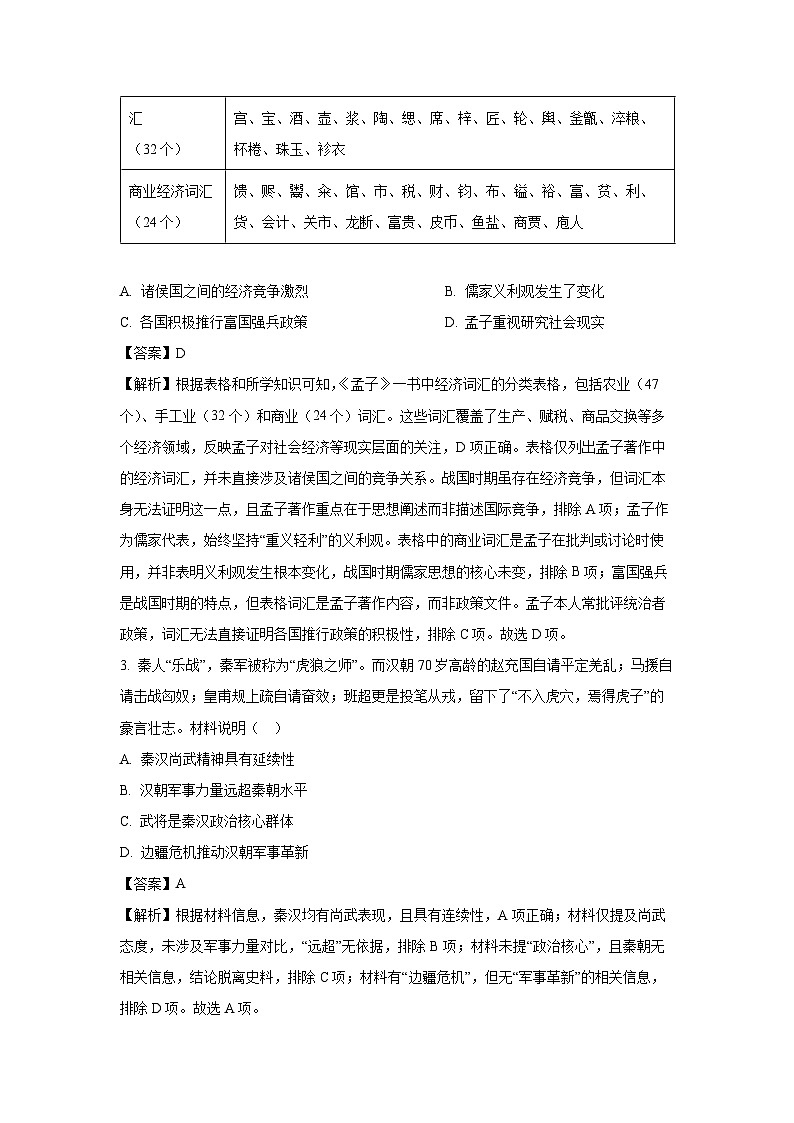 2026届云南省多校联盟高三上学期第二次联考模拟预测历史试题（解析版）第2页