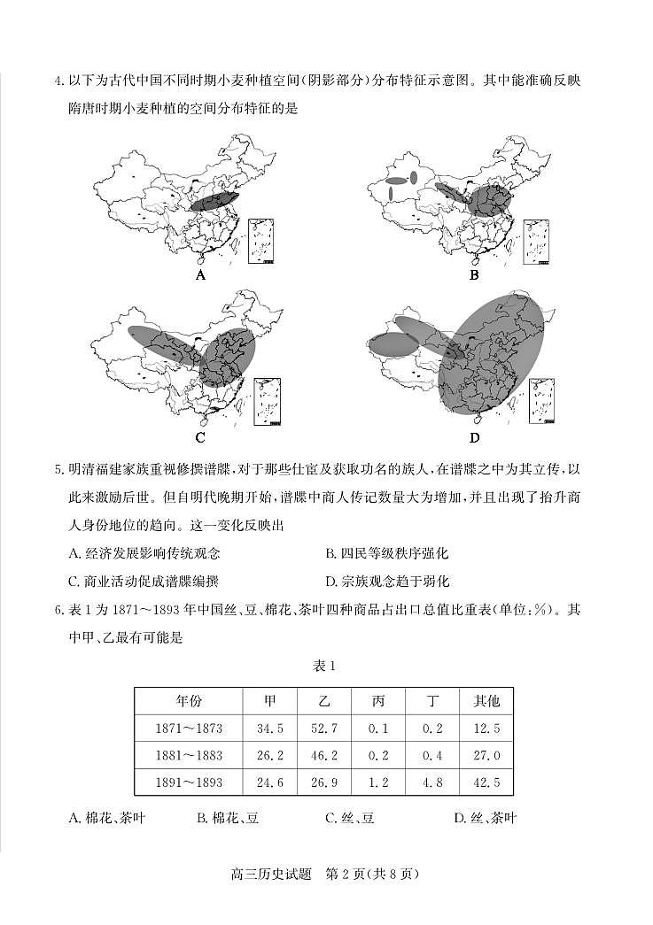 山东省优高联盟2026届高三上学期9月开学考试-历史试题+答案第2页
