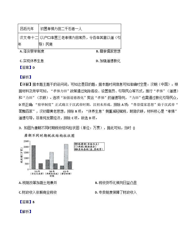 山西省吕梁市2025-2026学年高三上学期10月阶段性测历史试卷（解析版）第2页