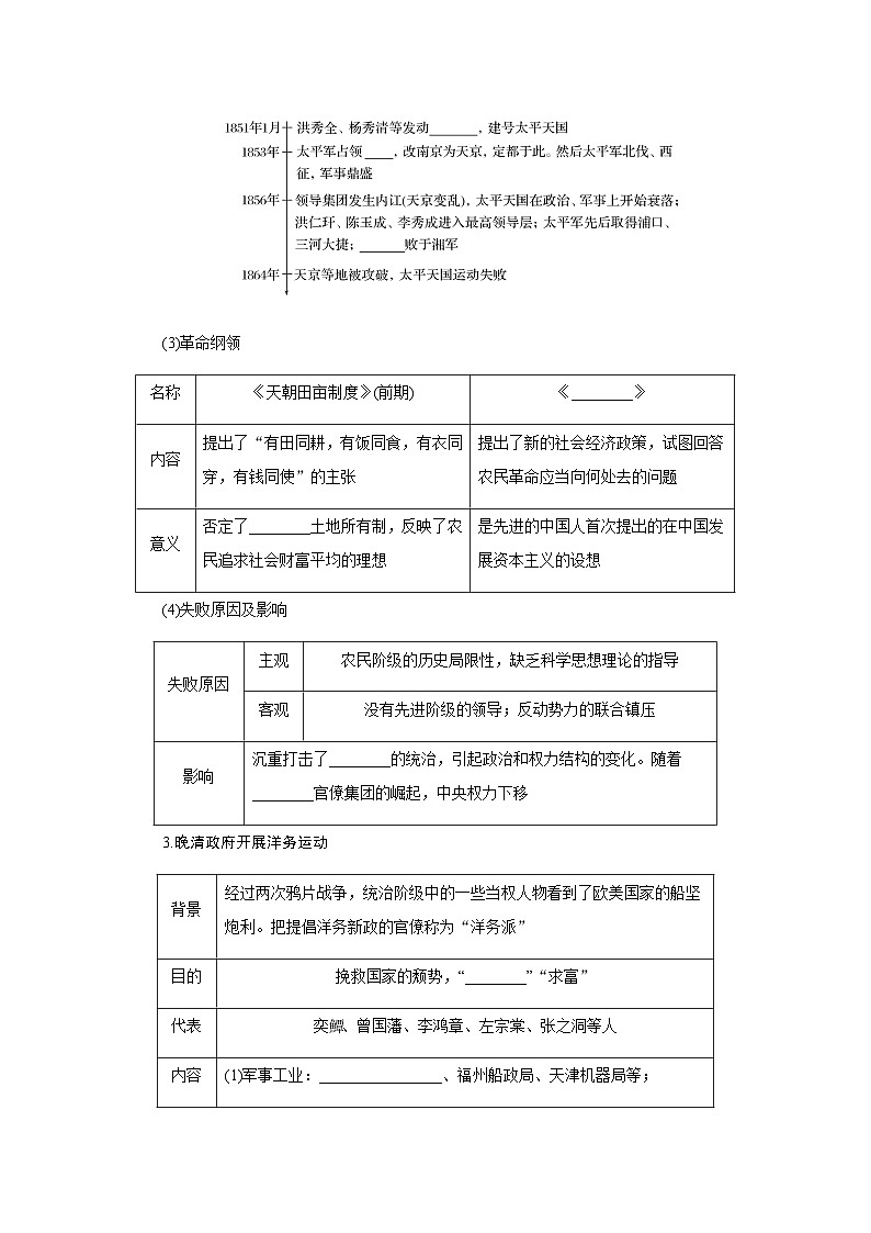 高三历史一轮复习中国近现代史第五单元第14讲国家出路的探索与挽救民族危亡的斗争学案第2页