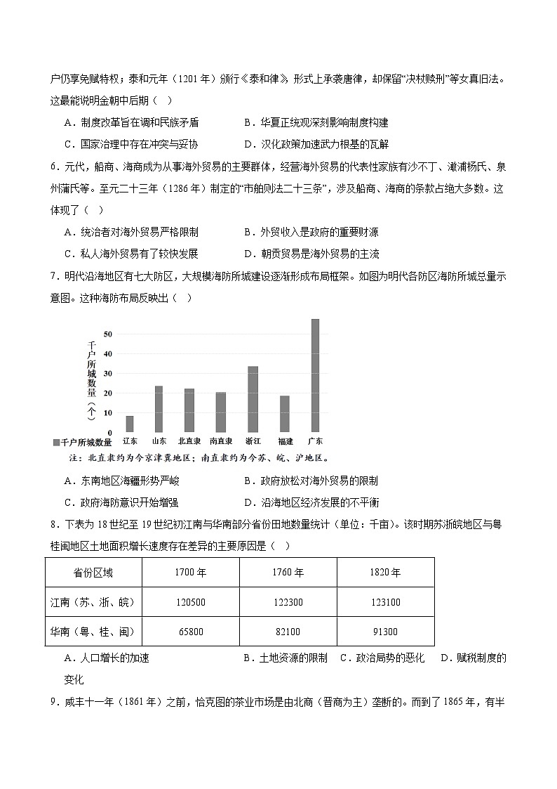 福建省福宁古五校2026届高三上学期11月期中考试历史试卷（Word版附答案）第2页