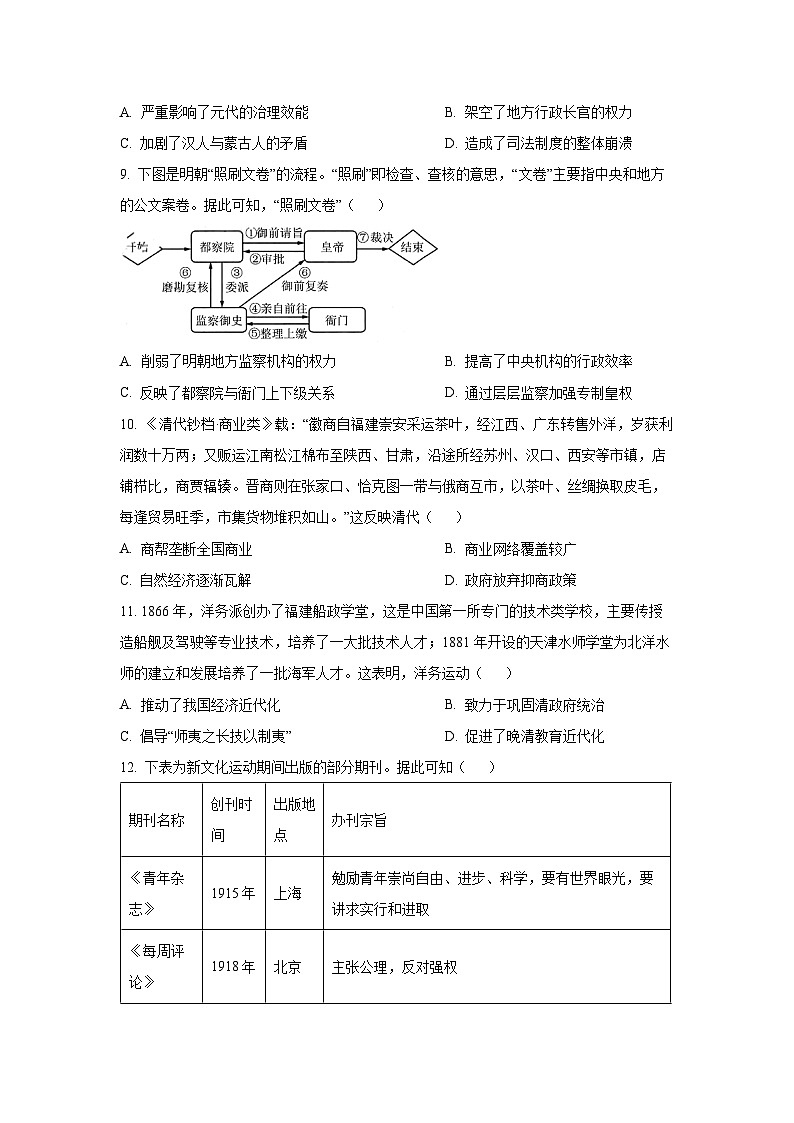 福建省百校2025-2026学年高三上学期11月联合测评（期中）历史试卷（学生版）第3页