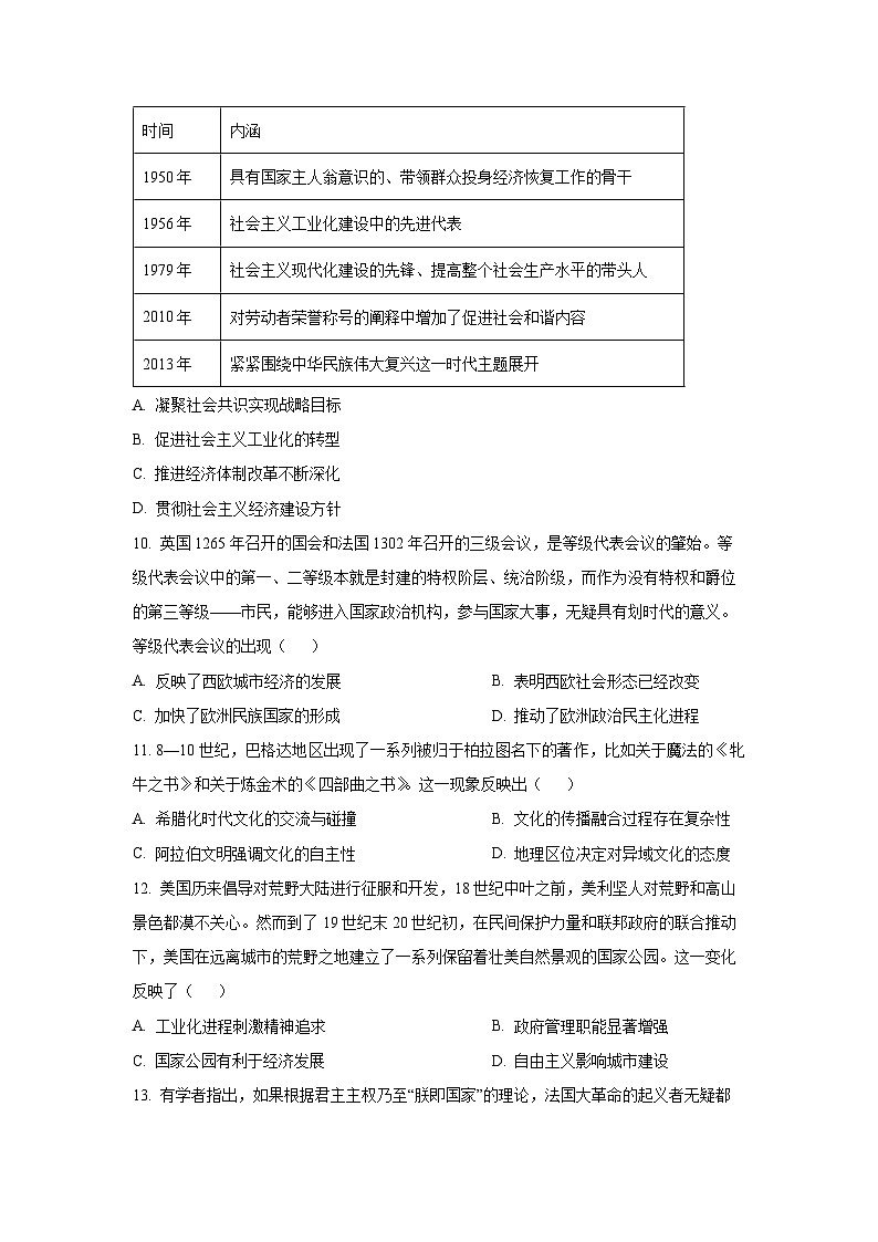 湖南省湘西土家族苗族自治州2025—2026学年高二上学期期中仿真考试历史试卷（学生版）第3页