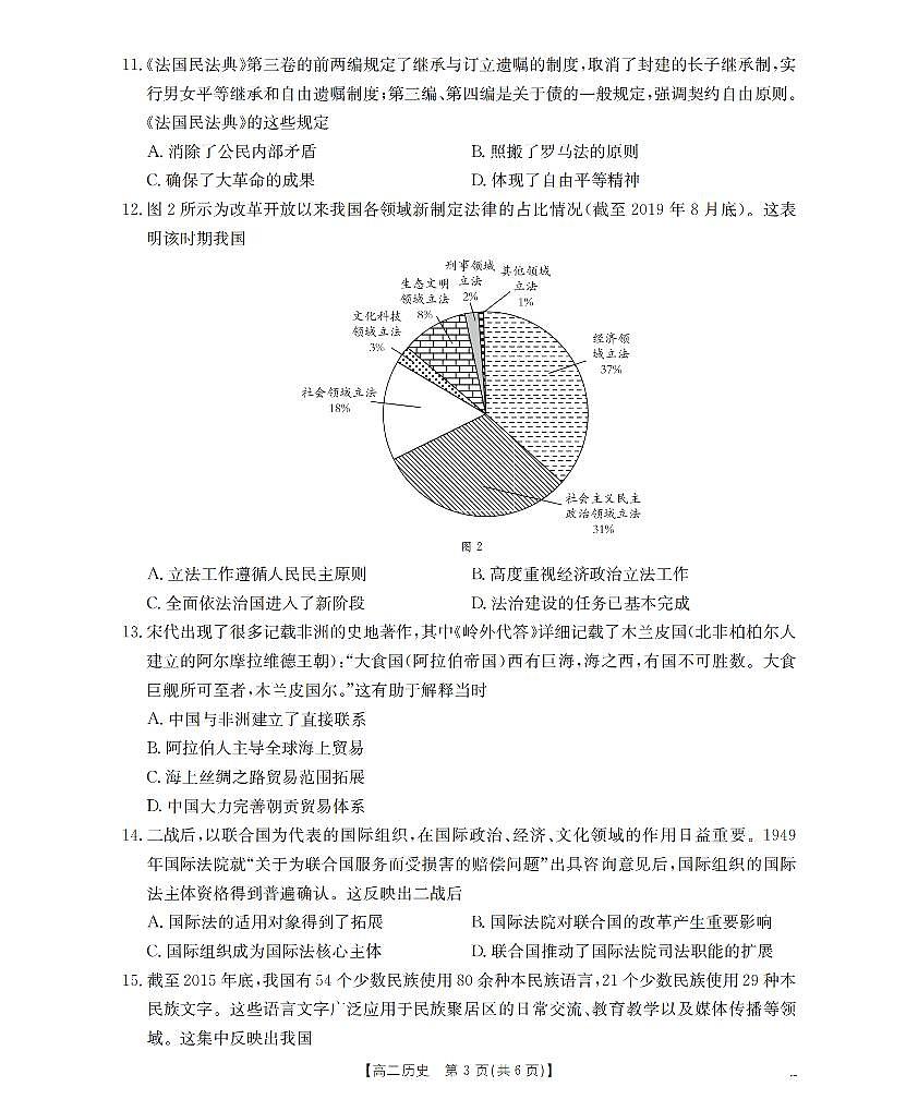 金太阳青海省2025-2026学年高二上学期11月月考历史试卷（含答案）第3页