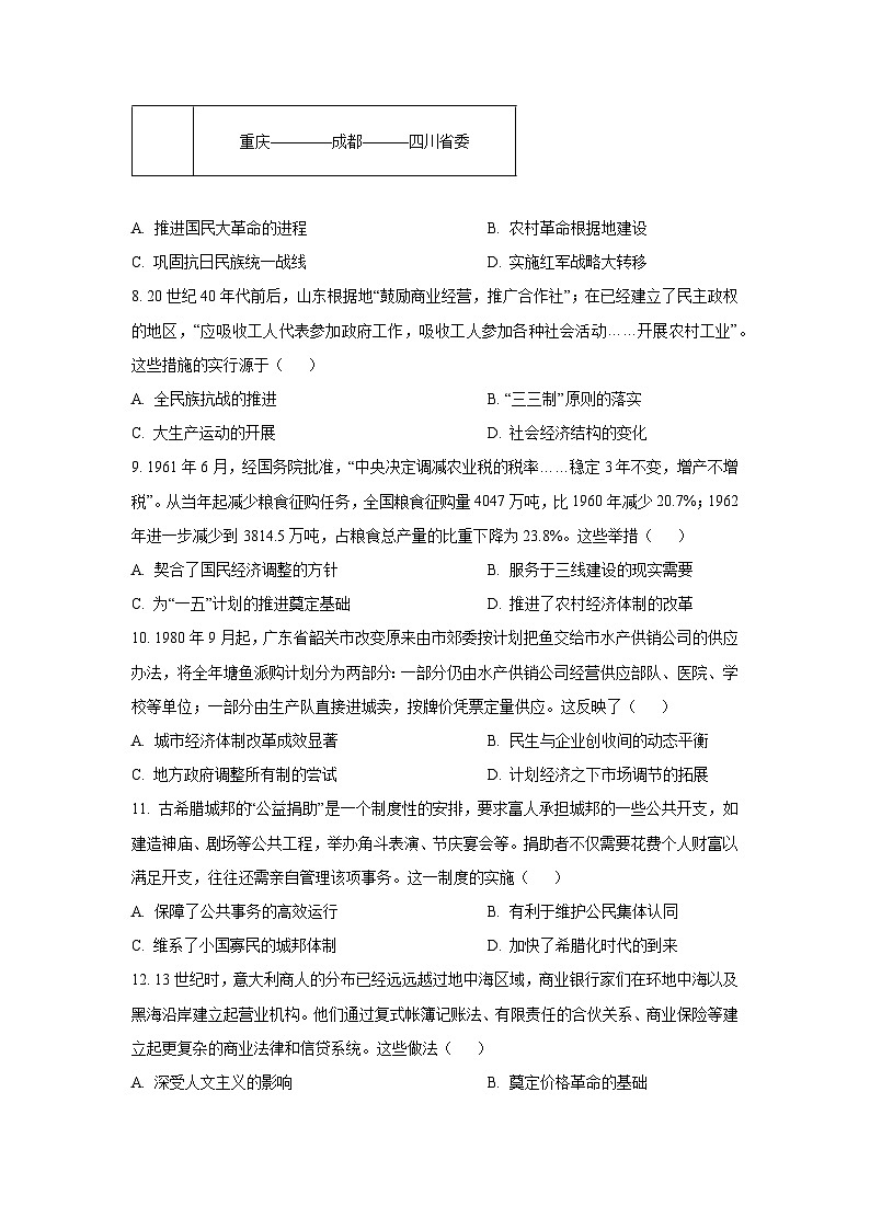 湖北省黄冈市部分高中2025-2026学年高三上学期期中考试历史试卷（学生版）第3页