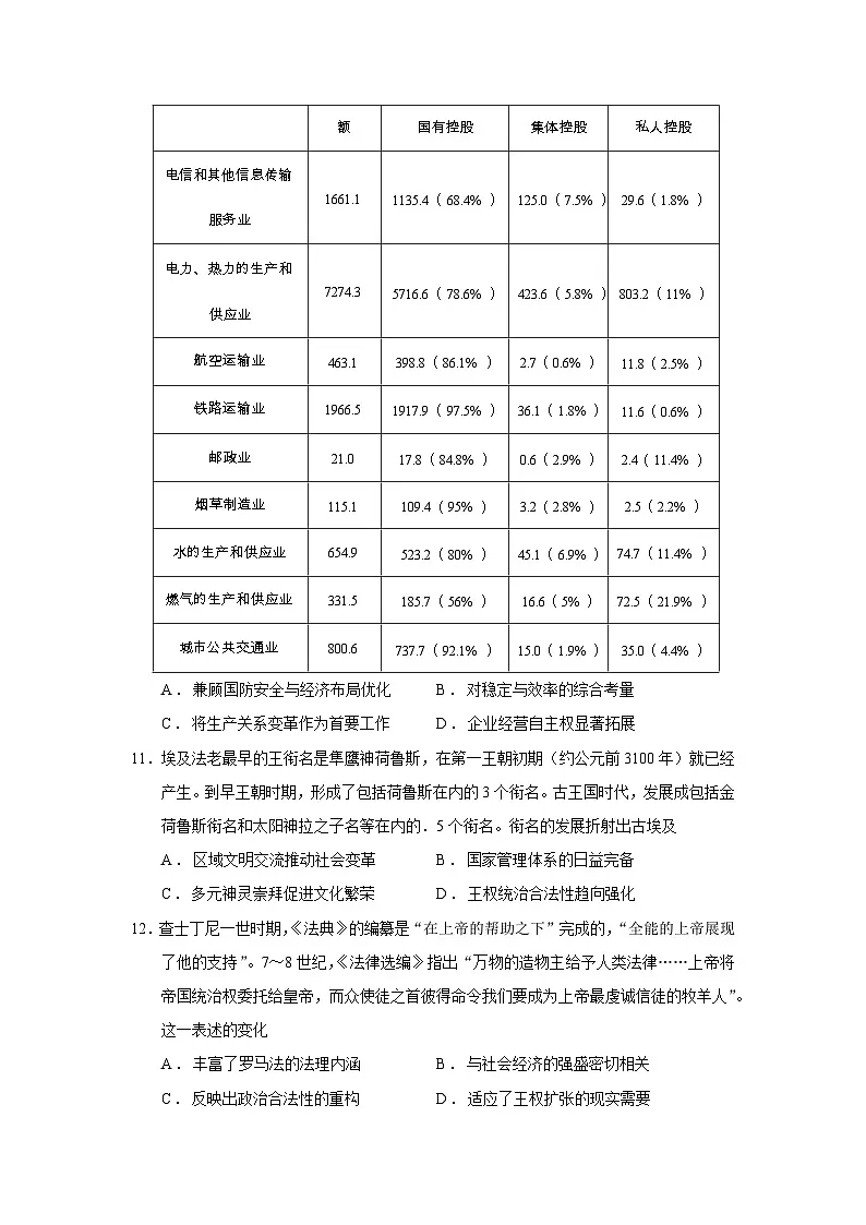 2026届黑龙江省齐齐哈尔市普高联谊校高三上学期第三次统一考试历史试题（含答案）第3页