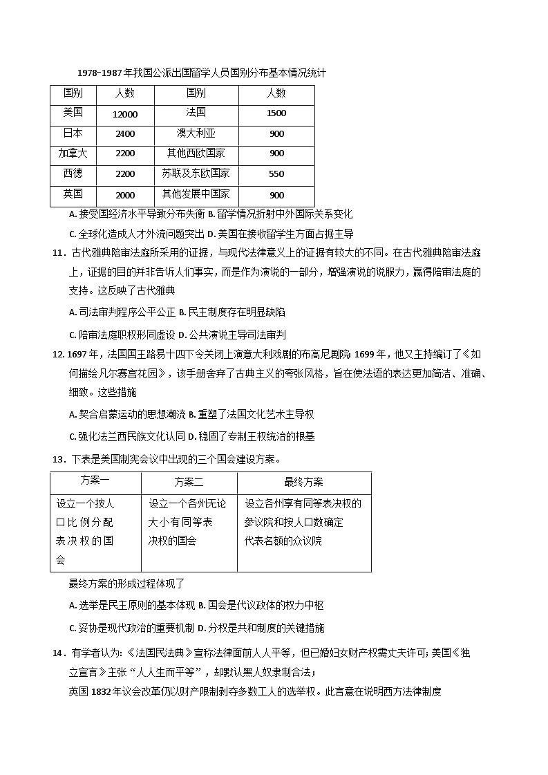 江苏省盐城市联盟校2025-2026学年高二上学期期中联考历史试题（含答案）第3页