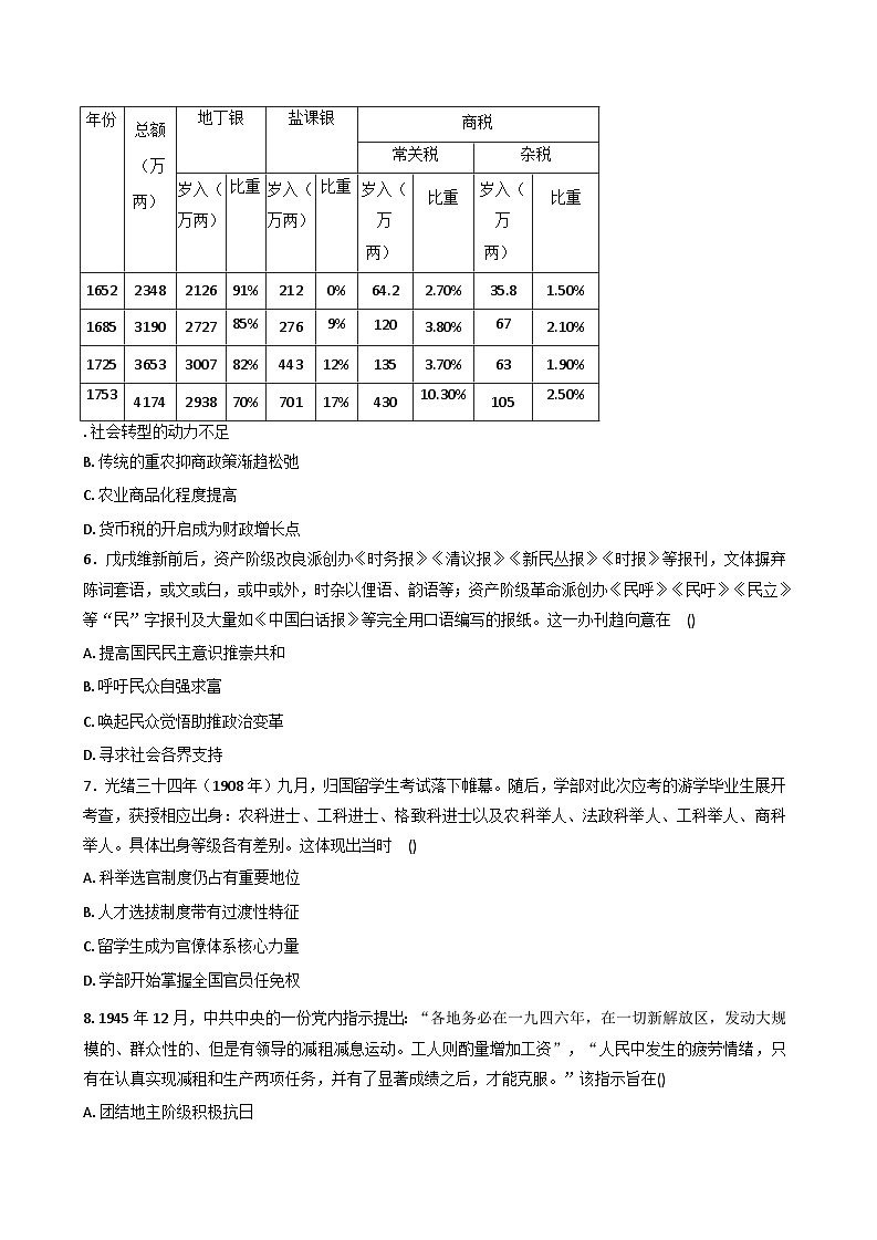 山东省德州市九校2025-2026学年高二上学期11月联考历史试题（含答案）第2页