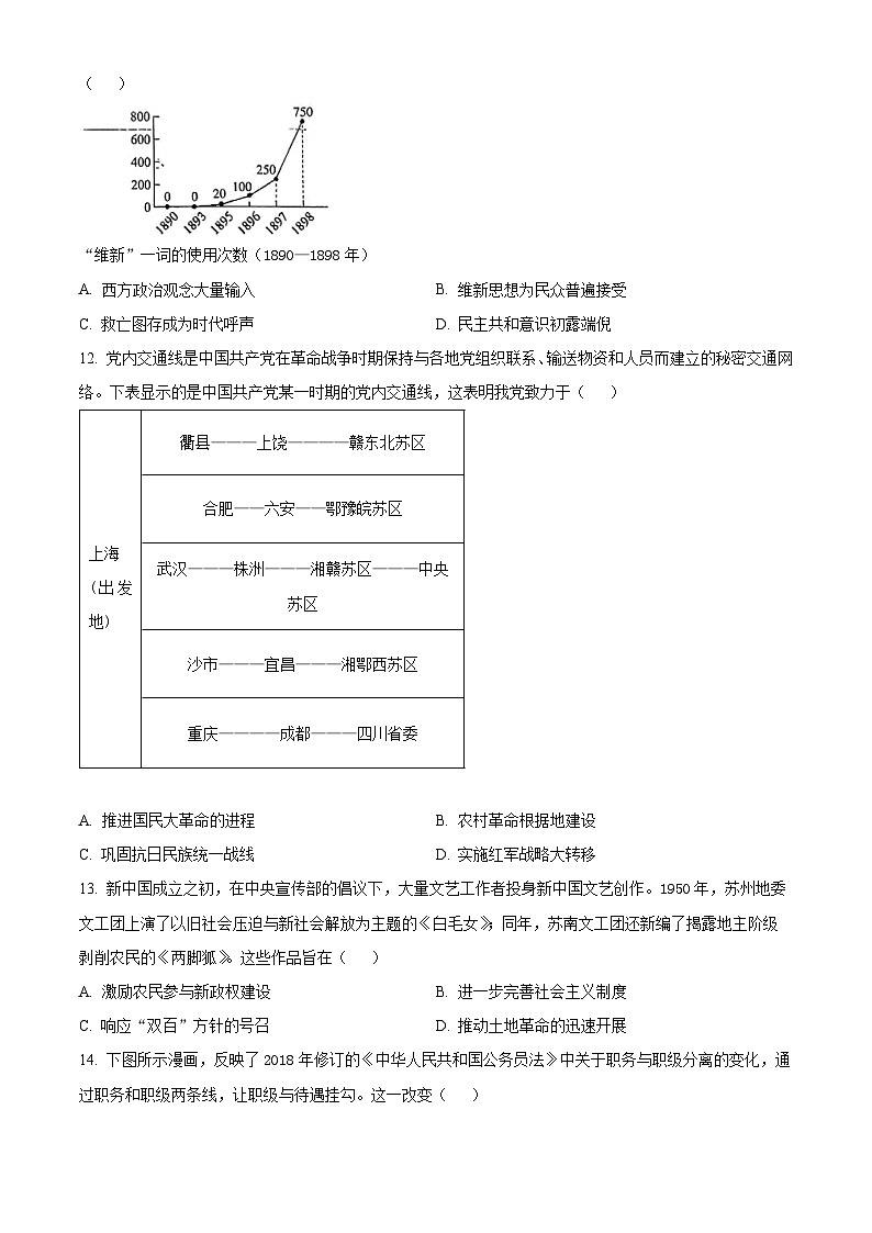 精品解析：新疆维吾尔自治区喀什地区英吉沙县多校2025-2026学年高二上学期期中考试历史试题（原卷版）第3页