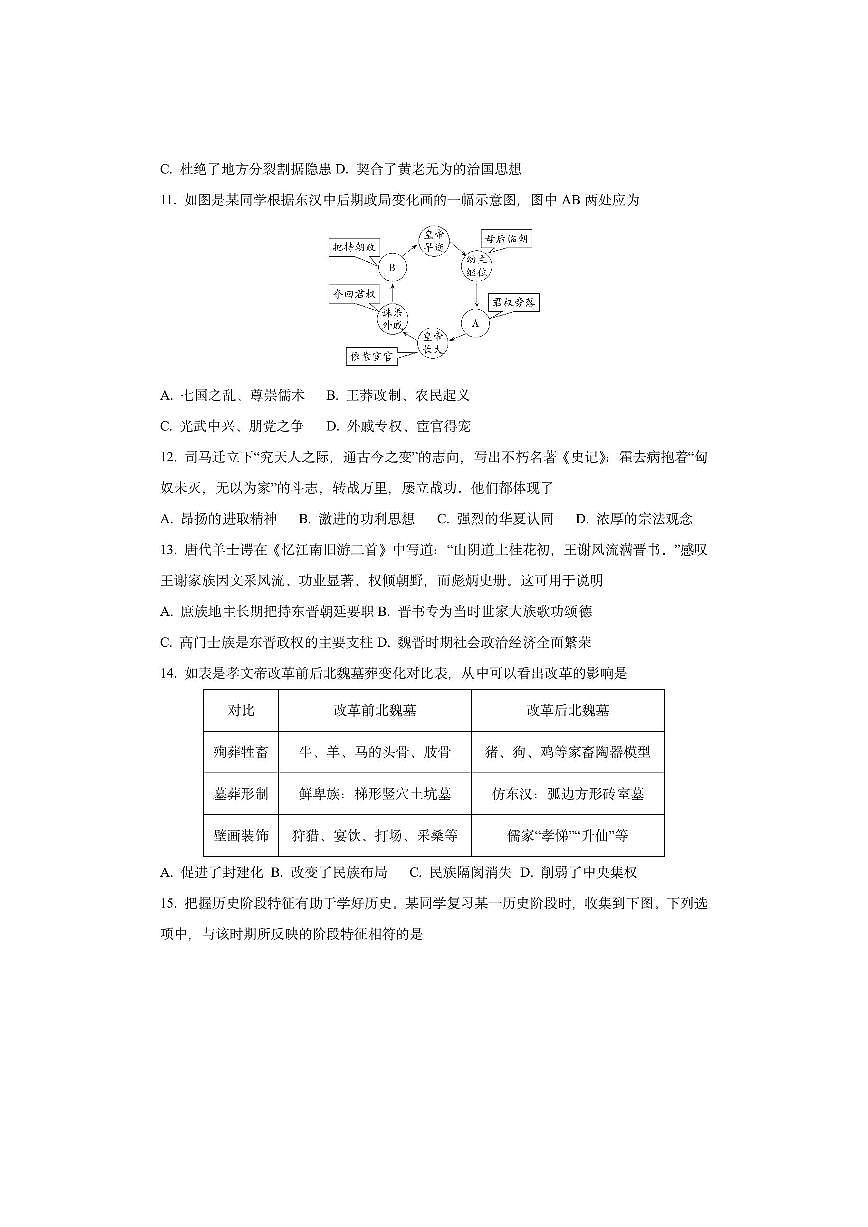 福建省福九联盟2025-2026学年高一上学期期中联考历史试卷（学生版）第3页