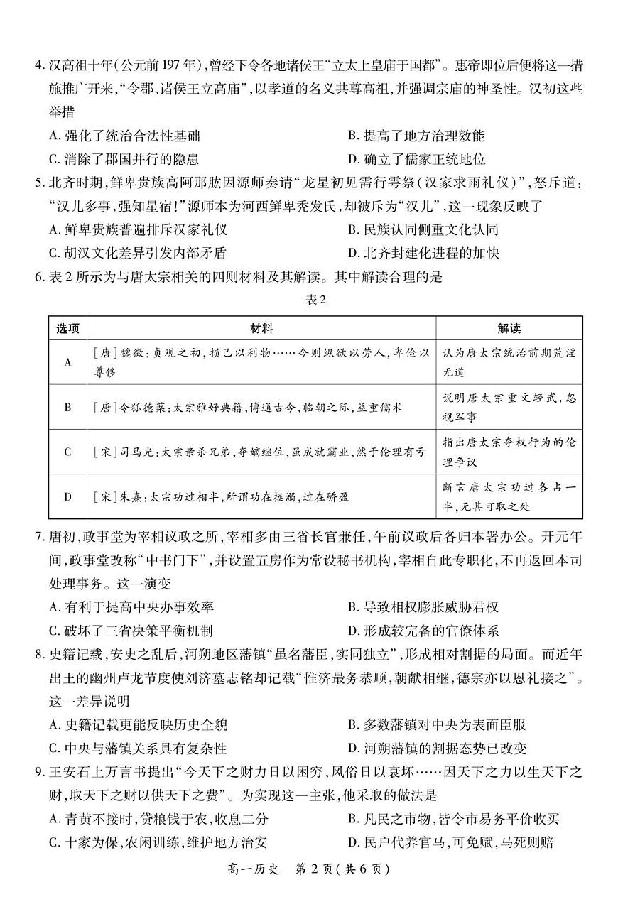 12月江西高一·历史12.1第2页