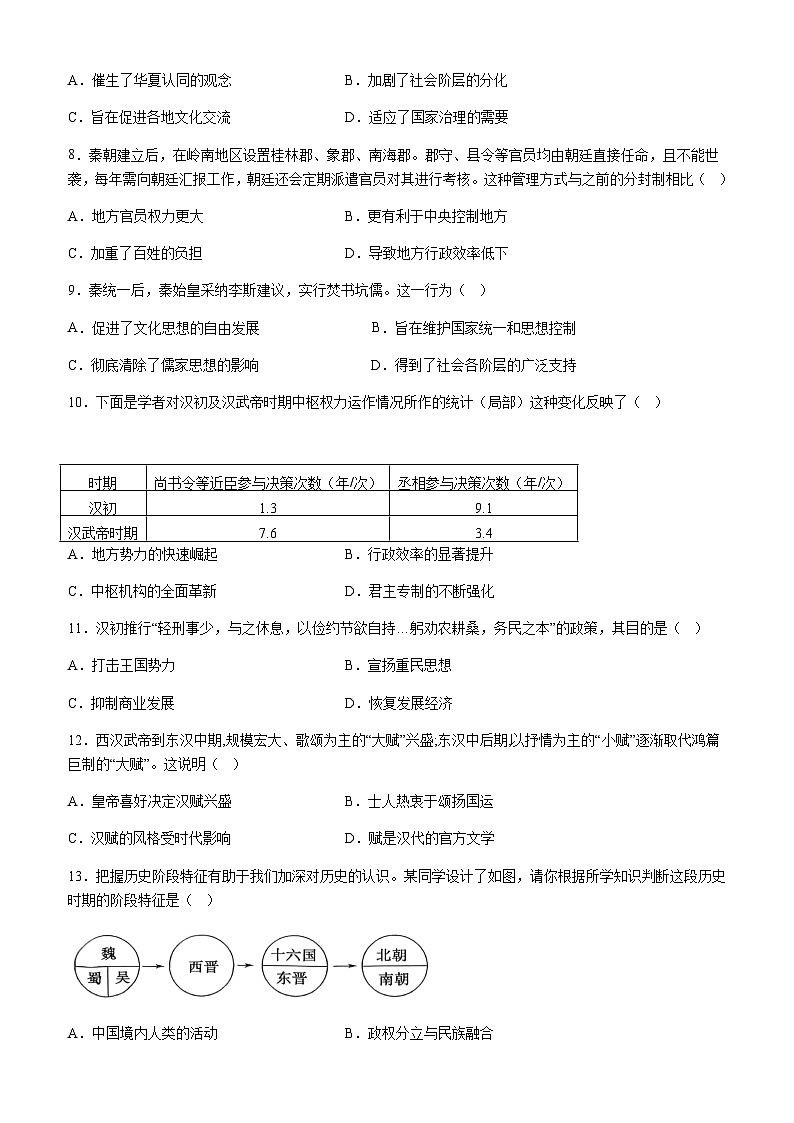 四川省内江市威远中学校2025-2026学年高一上学期12月月考历史试题（含答案）第2页