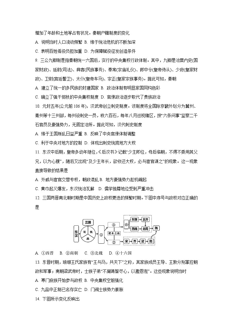 安徽省皖江名校联盟2025-2026学年高一上学期期中联考（B）历史试卷（学生版）第3页