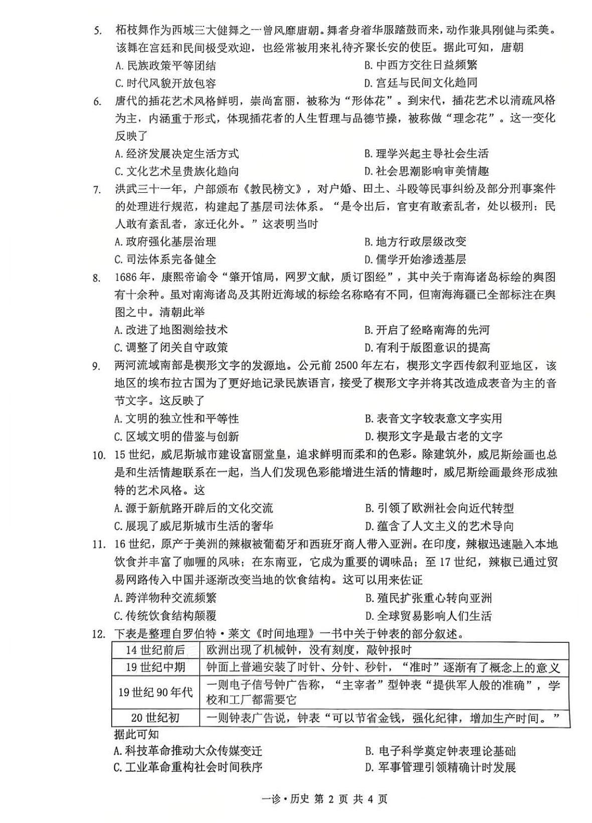 历史试卷第2页