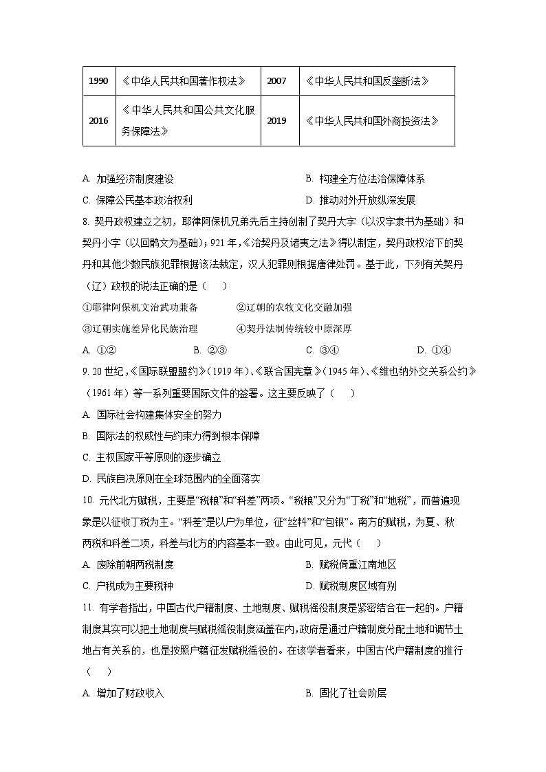 辽宁省葫芦岛市协作校2025-2026学年高二上学期第二次考试历史试卷（学生版）第3页