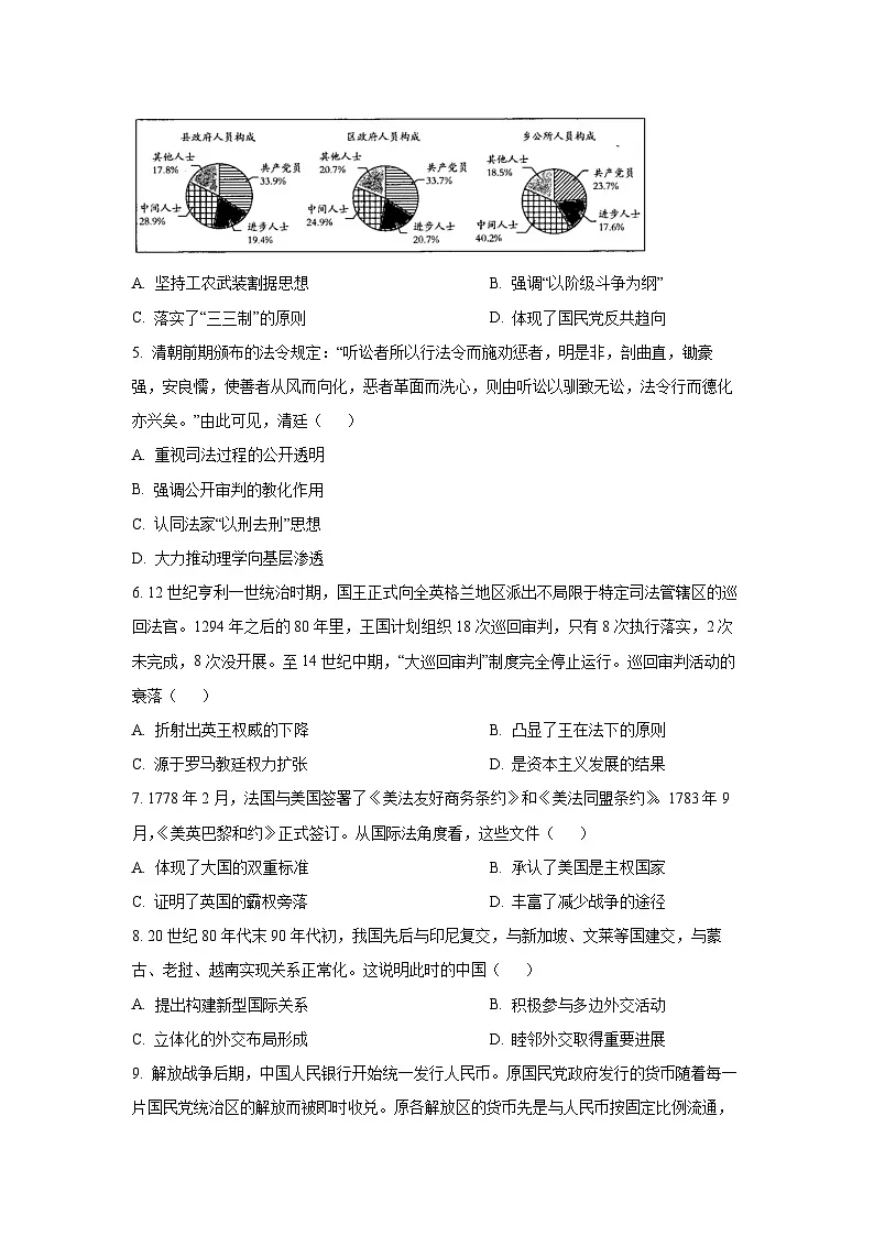 河北省部分学校2025-2026学年高二上学期12月月考历史试卷（学生版）第2页