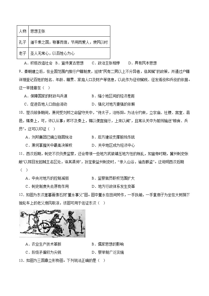 辽宁省葫芦岛市、县协作校2025-2026学年高一上学期第一次考试历史试题（Word版附答案）第2页