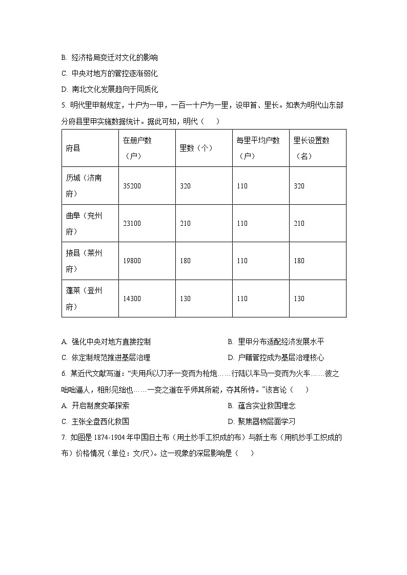 山东省高考质量测评联盟2025-2026学年高三上学期12月联考历史试卷（学生版）第2页