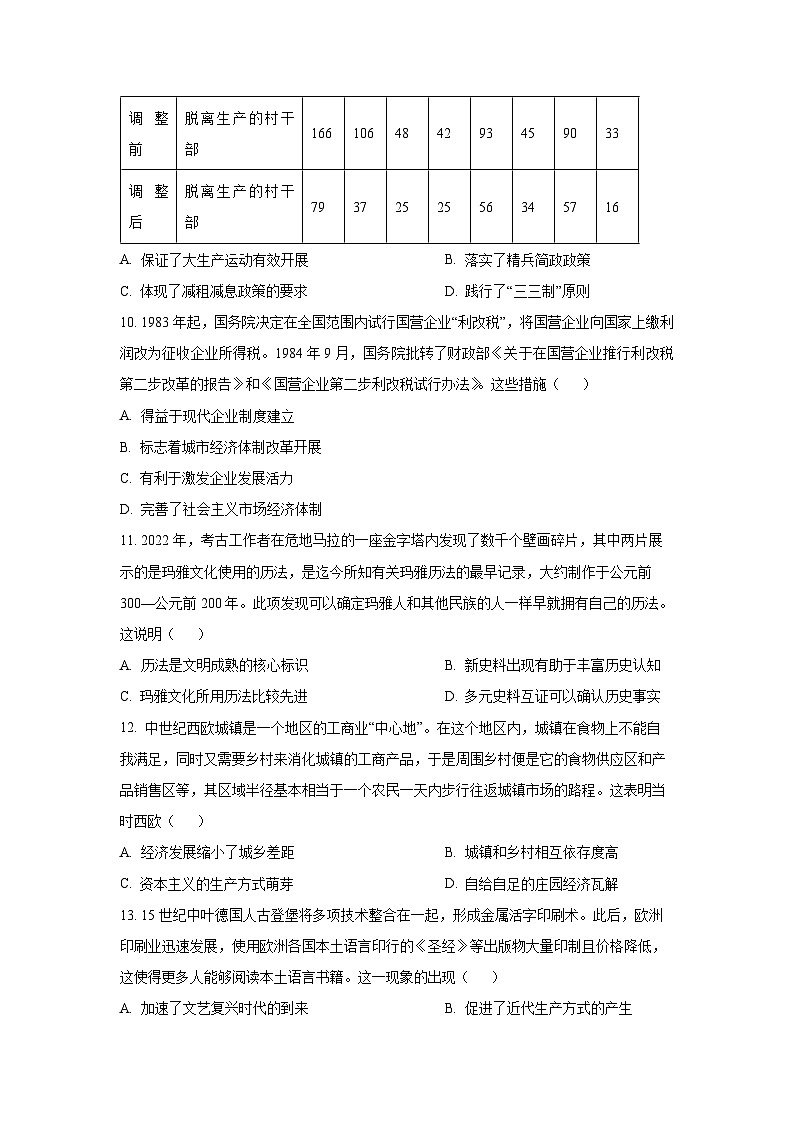 2026届广西壮族自治区柳州市高三上学期第一次模拟考试历史试卷（学生版）第3页
