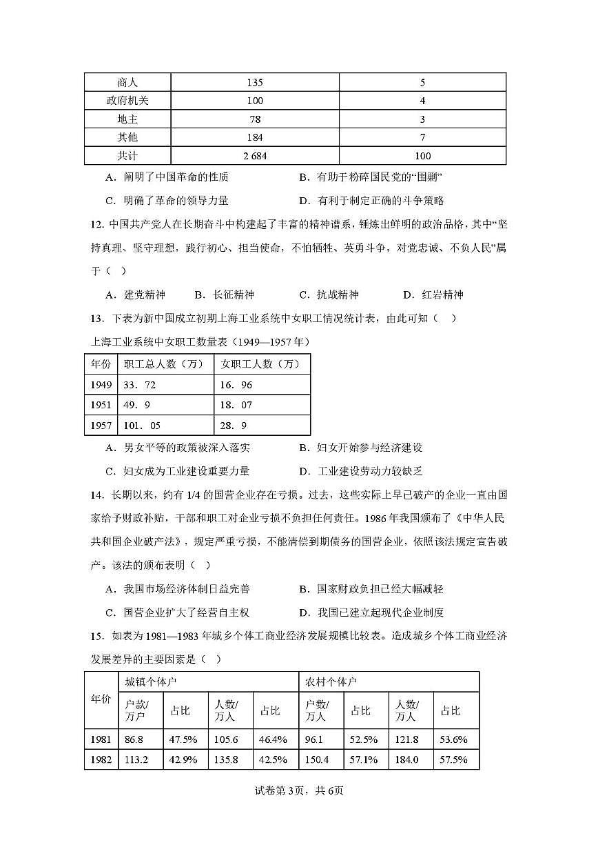 青海省西宁市第二中学教育集团2025-2026学年高三上学期12月考试历史试卷第3页