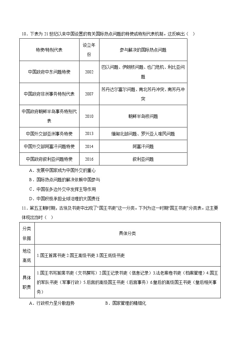 河南省TOP二十名校2026届高三上学期12月调研考试二历史试卷（Word版附答案）第3页