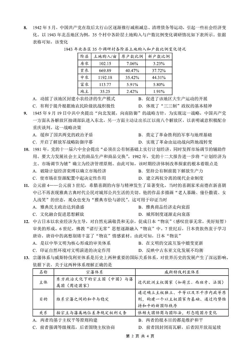 历史试卷第2页
