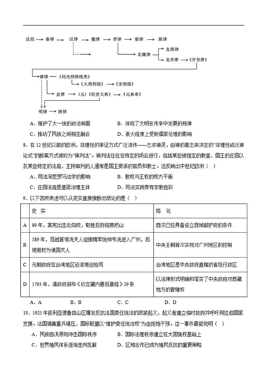 河北省沧州市四校2025-2026学年高二上学期期中考试 历史含答案第3页