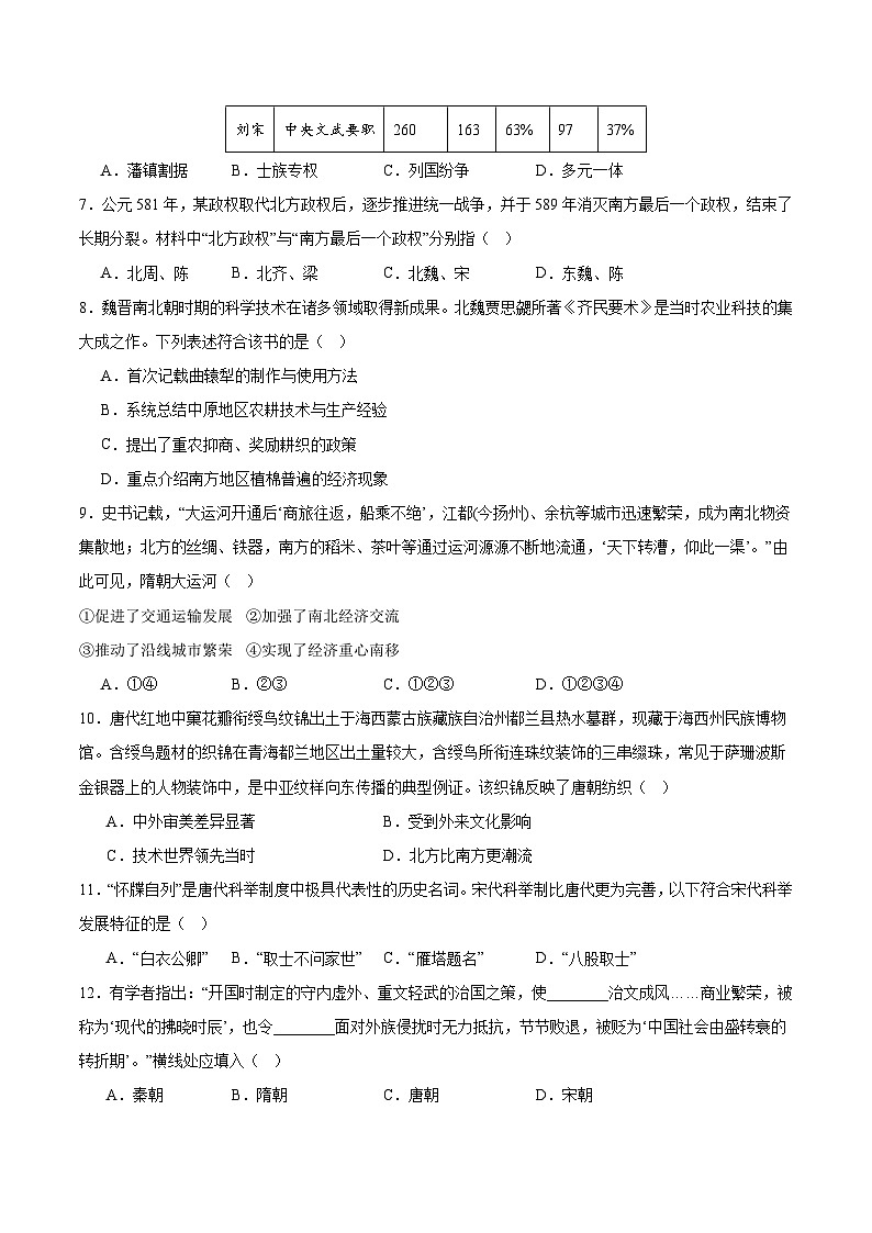 浙江省“七彩阳光”新高考研究联盟2025-2026学年高一上学期期中联考 历史试卷（含答案）第2页