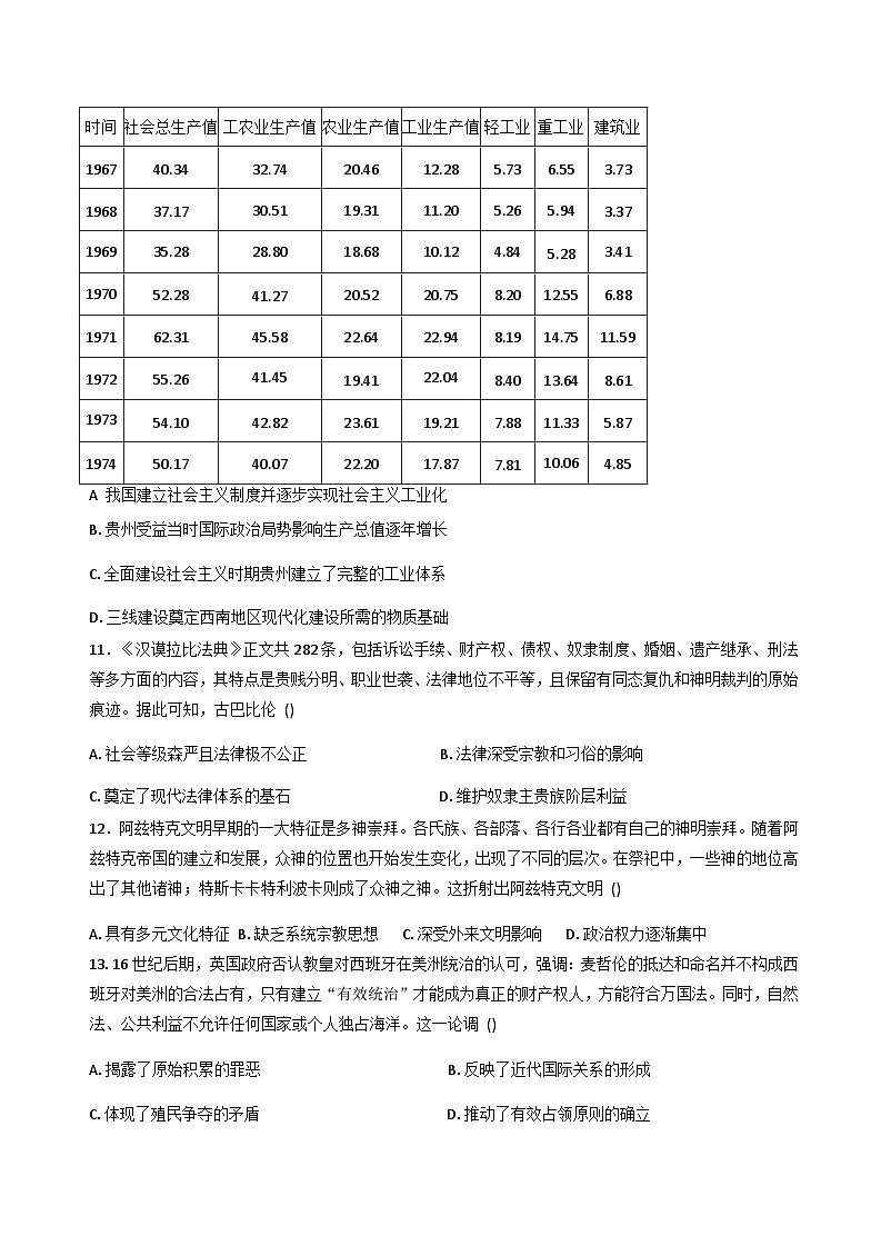 2026届福建省莆田第十五中学高三上学期12月月考历史试题（含答案）第3页