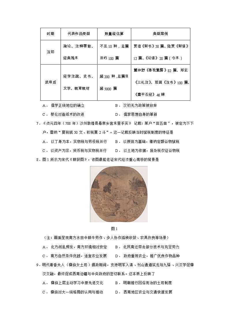 2025—2026学年度贵州省部分学校高一上学期12月月考历史试题（含答案）第2页