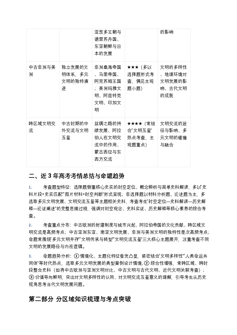 2026届高考历史一轮复习学案：统编版必修中外历史纲要（下）——中古时期的世界第2页