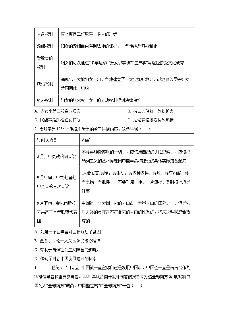 2025-2026学年河北省邯郸市魏县六校高三上学期12月月考历史试卷（学生版）第3页