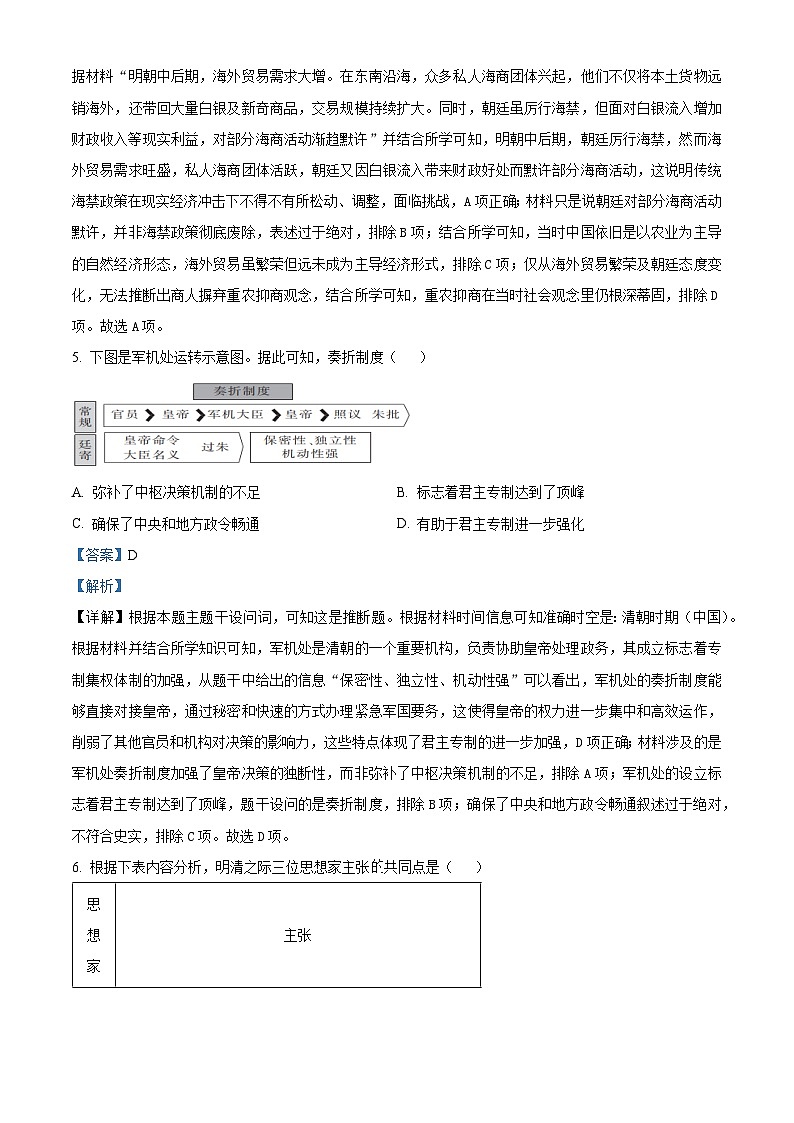 精品解析：云南省文山壮族苗族自治州文山市文山市第一中学2025-2026学年高一上学期12月月考历史试题（解析版）第3页