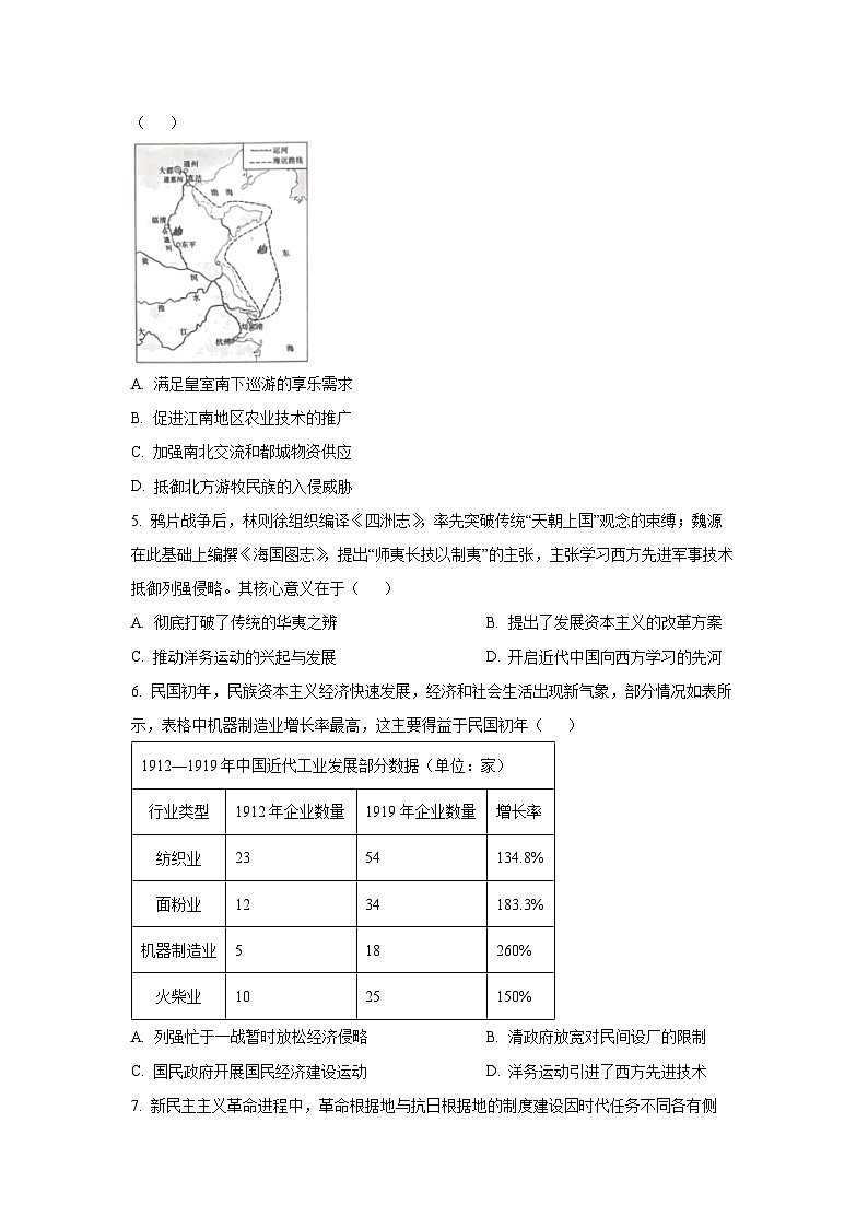 2026届海南省儋州市高三上学期学业质量监测历史试卷（学生版）第2页