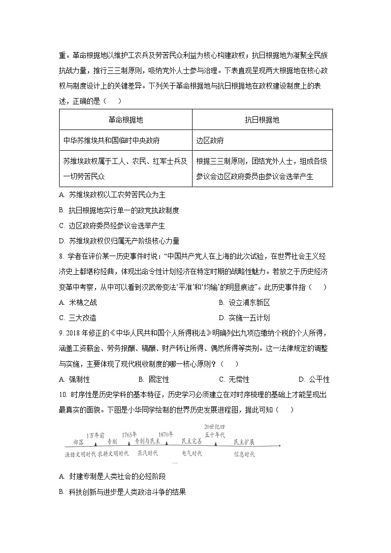 2026届海南省儋州市高三上学期学业质量监测历史试卷（学生版）第3页