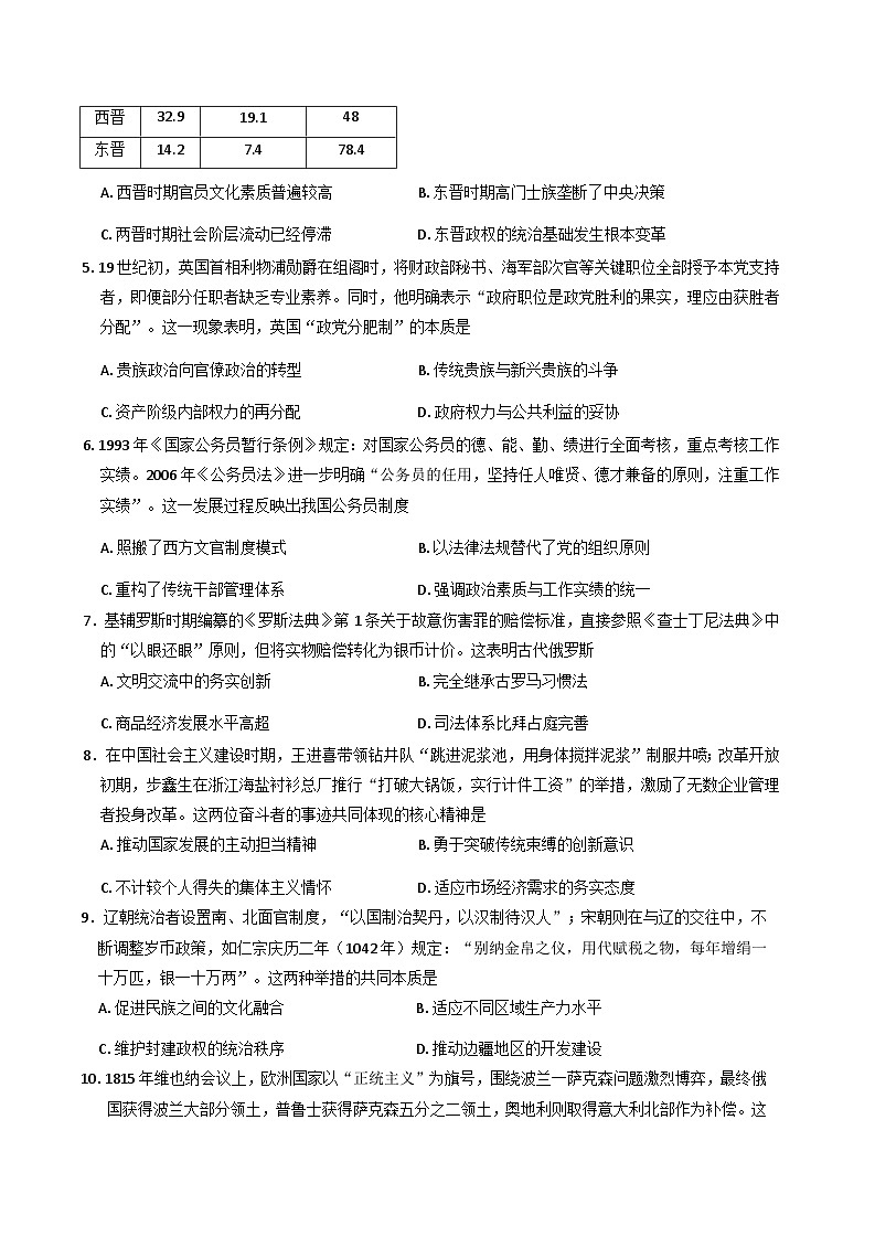 2025—2026学年度安徽省六安市霍邱县第一中学城南分校高二上学期12月月考历史试卷（解析版）第2页